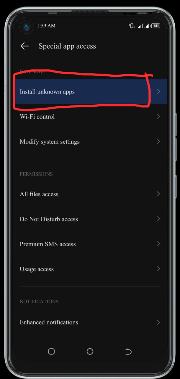 How to enable installation from unknown sources