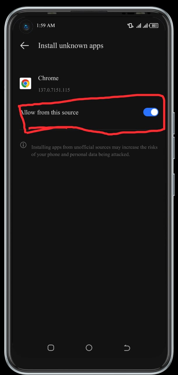 How to enable installation from unknown sources