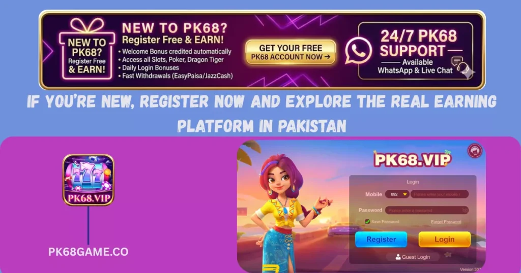 Login Steps for new players to PK68 Login